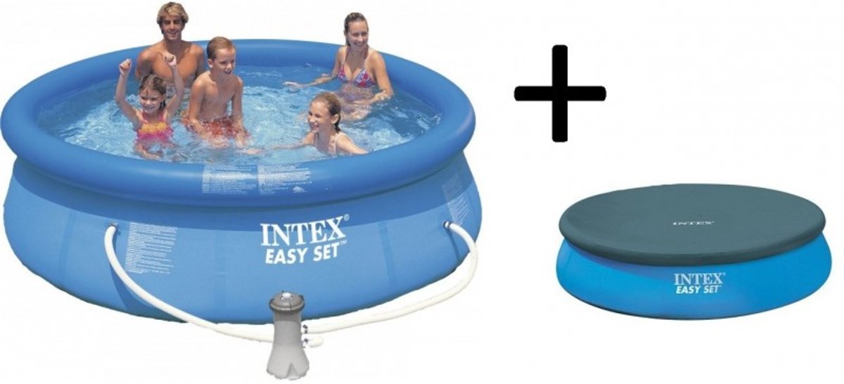   Easy Set Opblaasbaar Zwembad - 305 cm - Inclusief Filterpomp en Afdekhoes