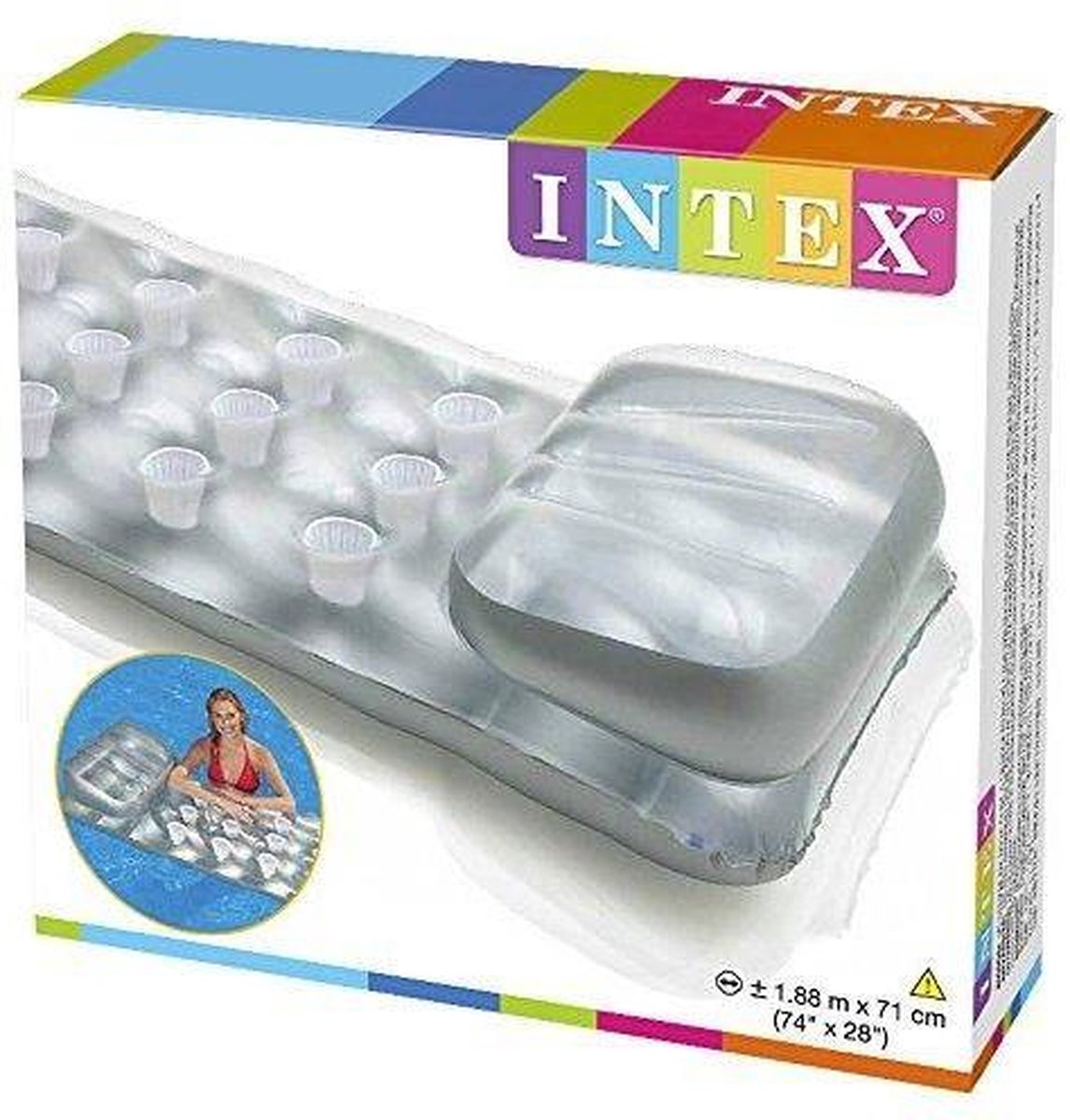   Lounge Luchtbed Zwembad 188x71cm Grijs - Strand Luchtbed