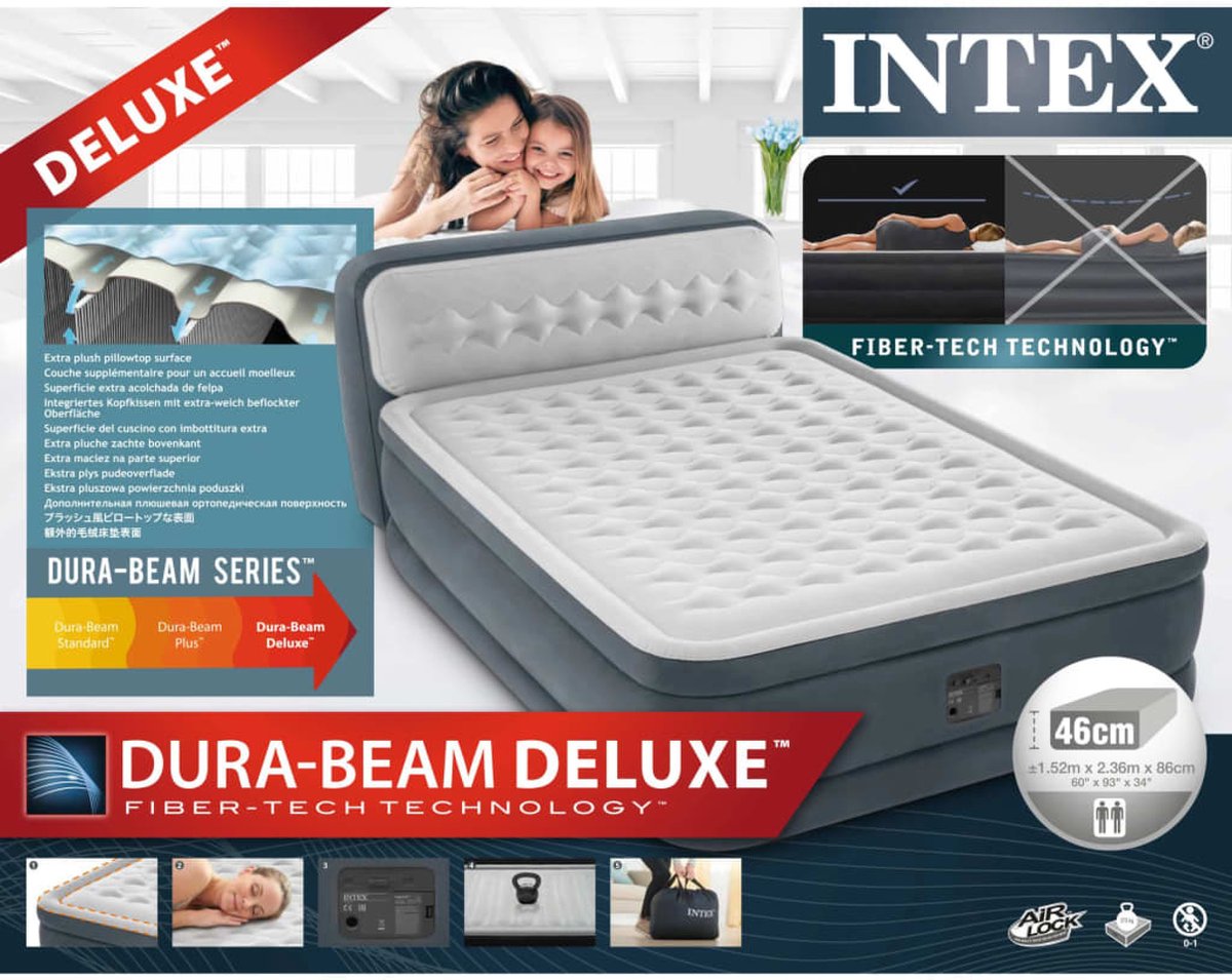   Luchtbed Dura-Beam Deluxe Ultra Plush Headboard queen 86 cm