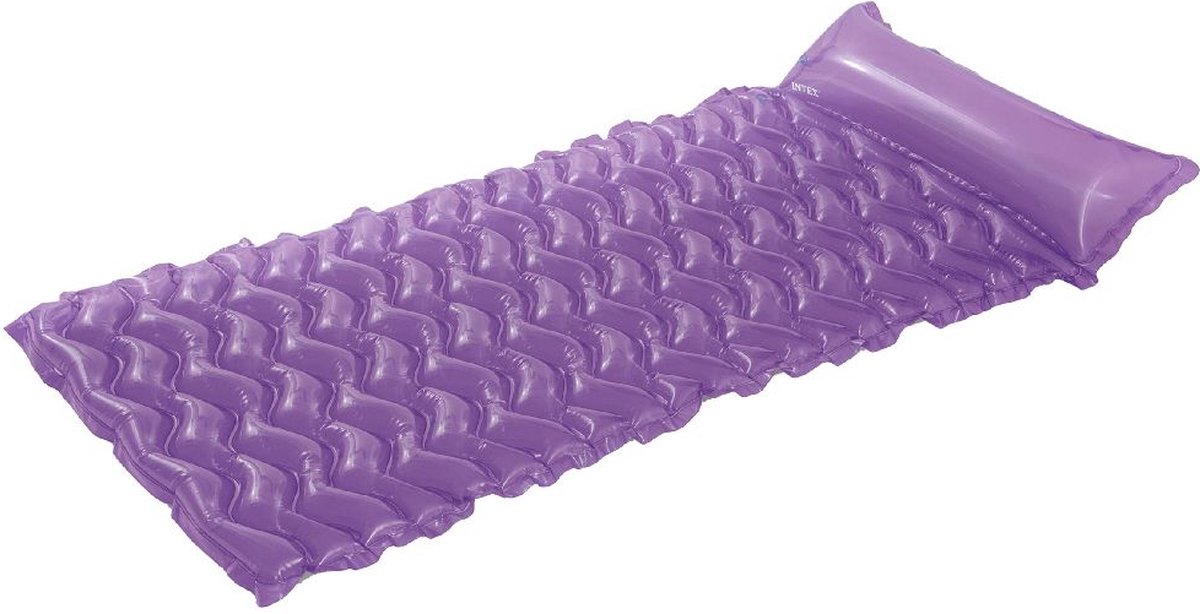 Intex Tote-N-Float Lounge Luchtbed Paars 229x86 CM - Luxe Strand Luchtbed - Zwembad Luchtbed - Lounge Luchtbed met Hoofdkussen