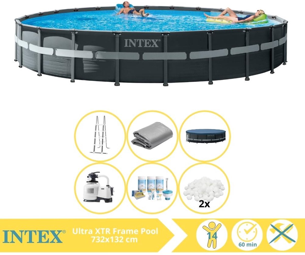   Ultra XTR Frame Zwembad - Opzetzwembad - 732x132 cm - Inclusief Onderhoudspakket en Filterbollen