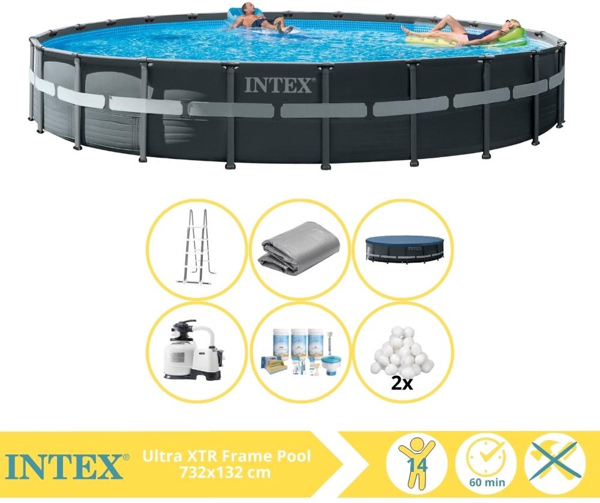   Ultra XTR Frame Zwembad - Opzetzwembad - 732x132 cm - Inclusief Onderhoudspakket en Filterbollen