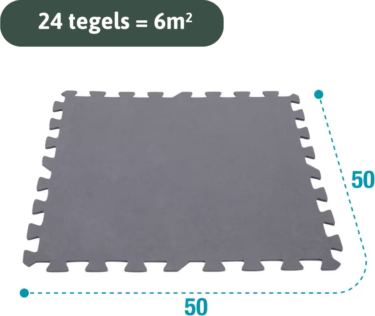 Intex grijze zwembadtegels 29084 6m² - 24 tegels van 50x50 cm (=6m²) - Dikte vloertegels 5MM