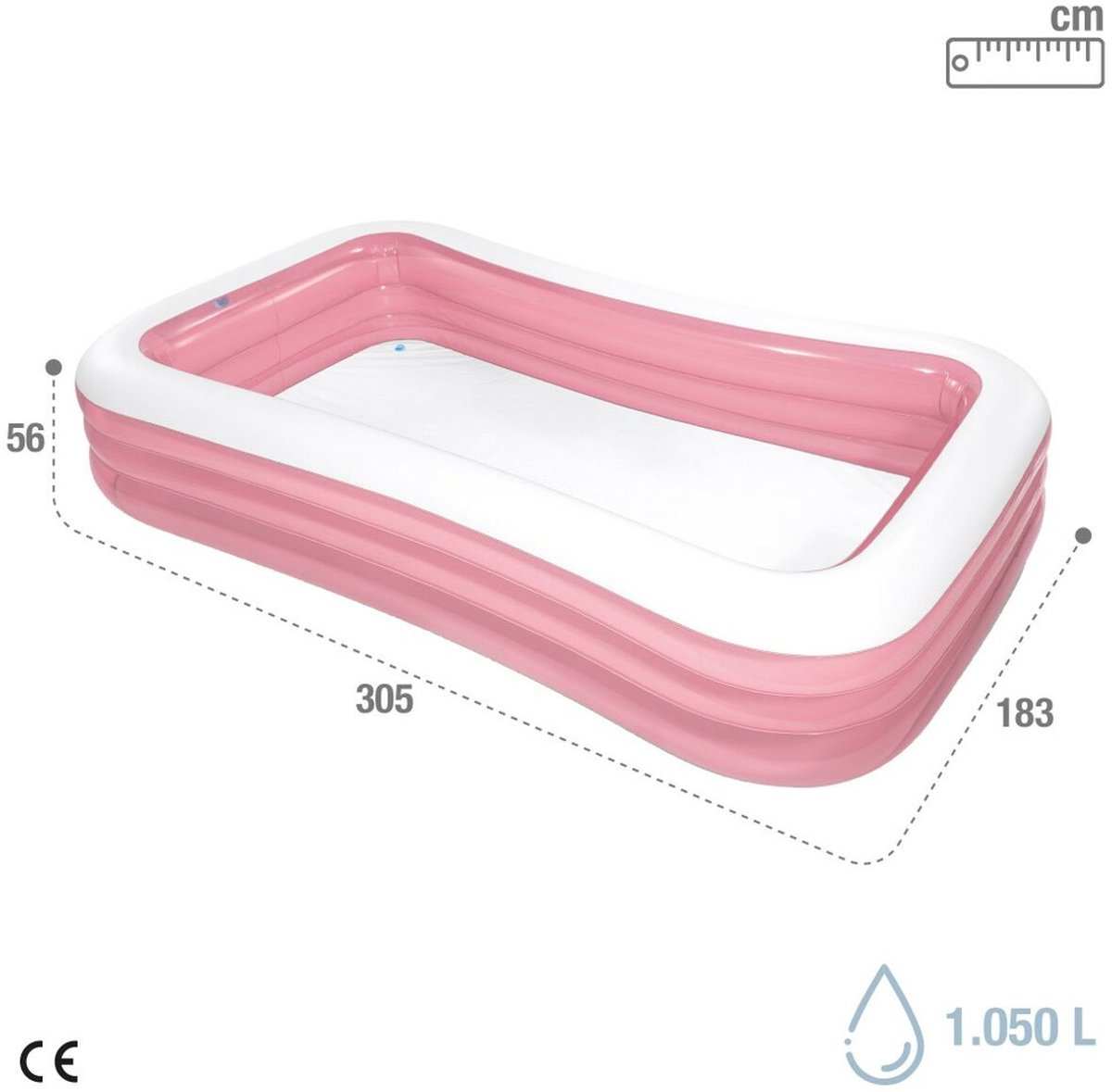Opblaasbaar Kinderzwembad   1050 L 305 x 56 x 183 cm Roze (2 Stuks)