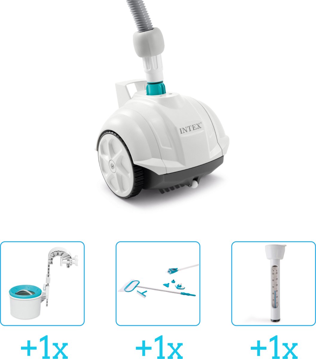Zwembadonderhoud -   Zwembad stofzuiger ZX50 - Automatisch - 28007 inclusief Skimmer - Schoonmaakset en Thermometer - 4-delig - Ideaal voor zwembaden tot 488 m lengte - Zwembadstofzuiger
