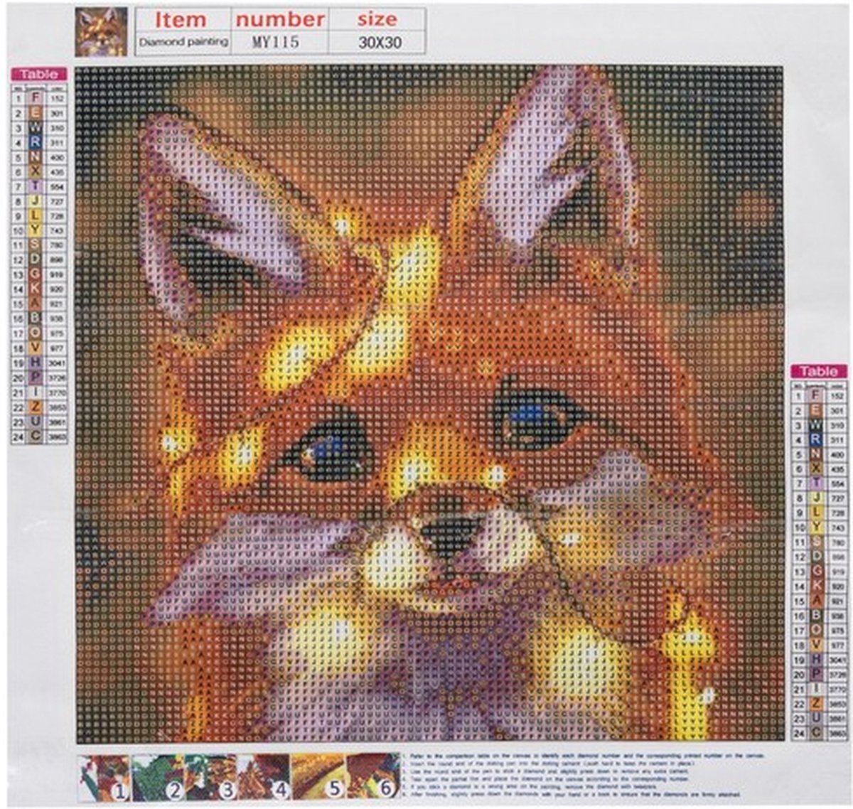 Diamond painting - vos - 30x40cm