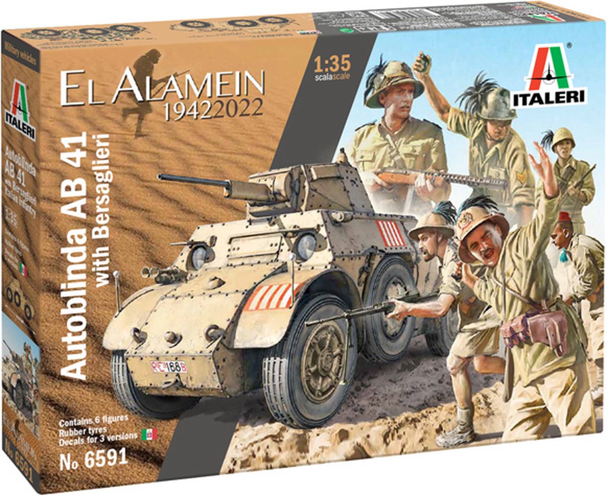 1:35 Italeri 6591 Autoblinda AB 41 with Bersaglieri El Alamein Plastic kit