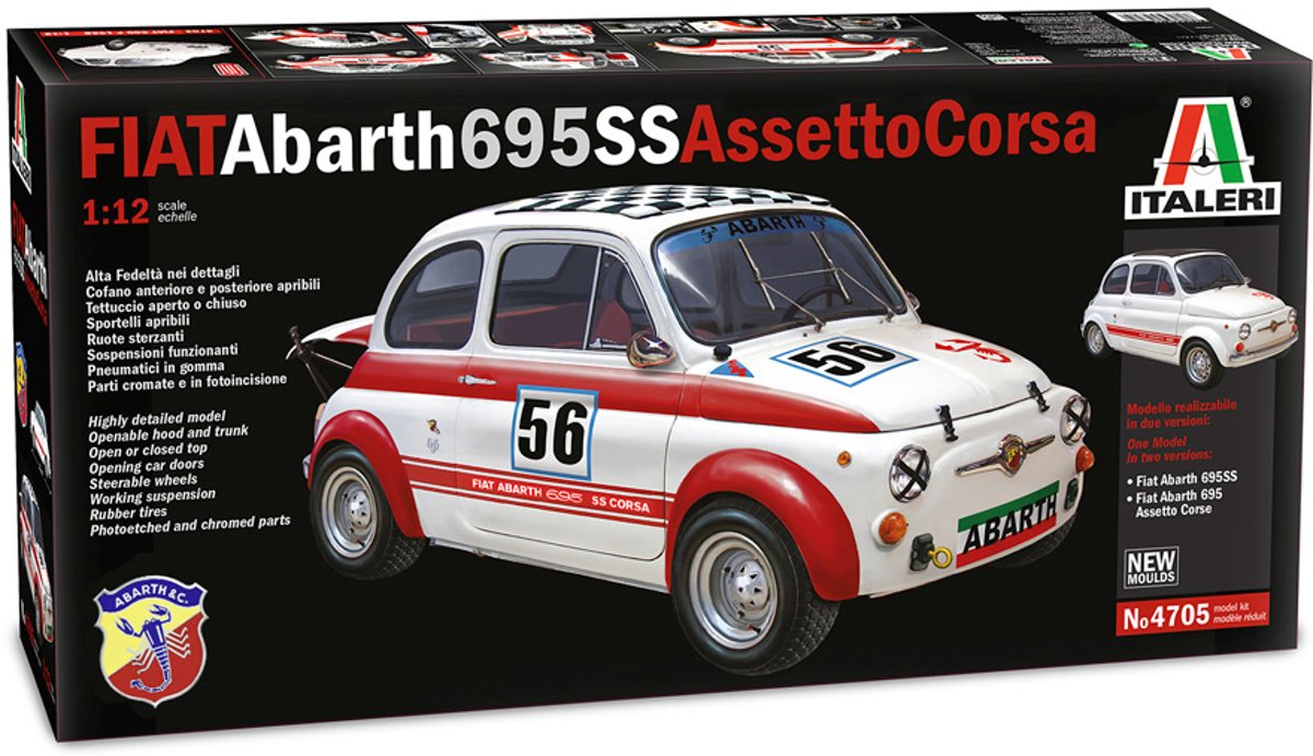 FIAT ABARTH 695 SS - ASSETTO CORSA - ITALERI MODELBOUW PAKKET1:12