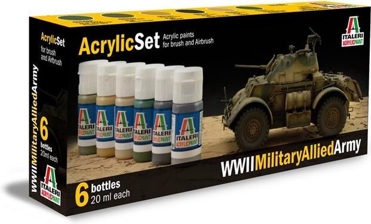 Italeri - Acrylset 6 St Wwii Military Allied Army (Ita440ap) - modelbouwsets, hobbybouwspeelgoed voor kinderen, modelverf en accessoires