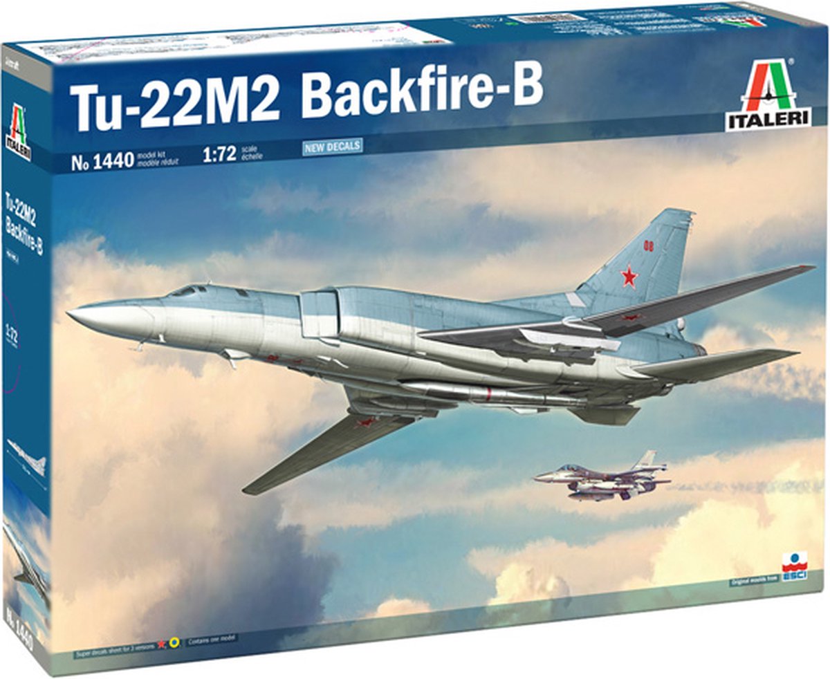 Italeri Modelbouwpakket Vliegtuigen - 1440 Tupolev Tu-22M-2 Backfire-B - Straaljager Plastic - 1:72 -