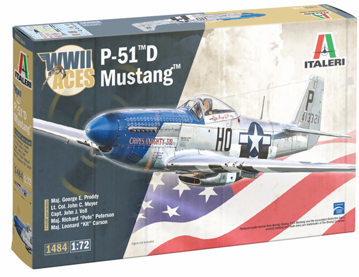 Italeri Modelbouwpakket Vliegtuigen - 1484 Boeing P-51D Mustang™ - WWII s - Propeller Vliegtuig Plastic - 1:72 -