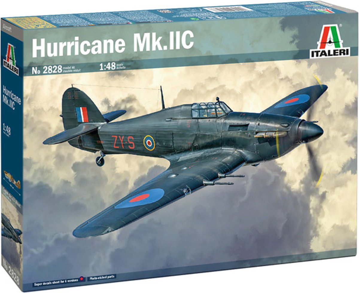 Italeri Modelbouwpakket Vliegtuigen - 2828 Hawker Hurricane IIC Plane Plastic - 1:48 -