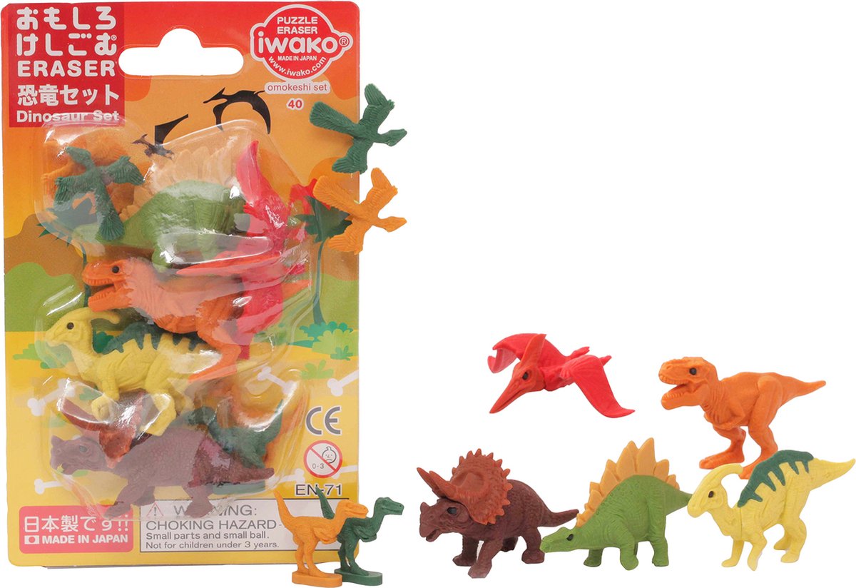 Iwako Blister Pack/Dinosaurs - 1 (9 pcs)