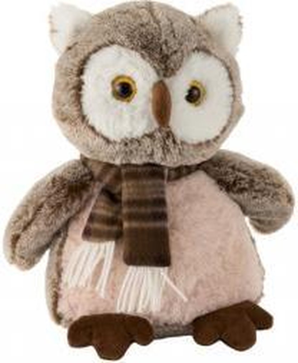 Pluche uil met sjaal L