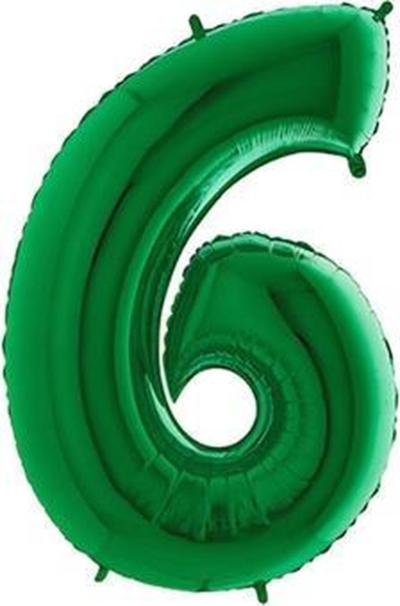 Folieballon cijfer 6 groen (100cm)