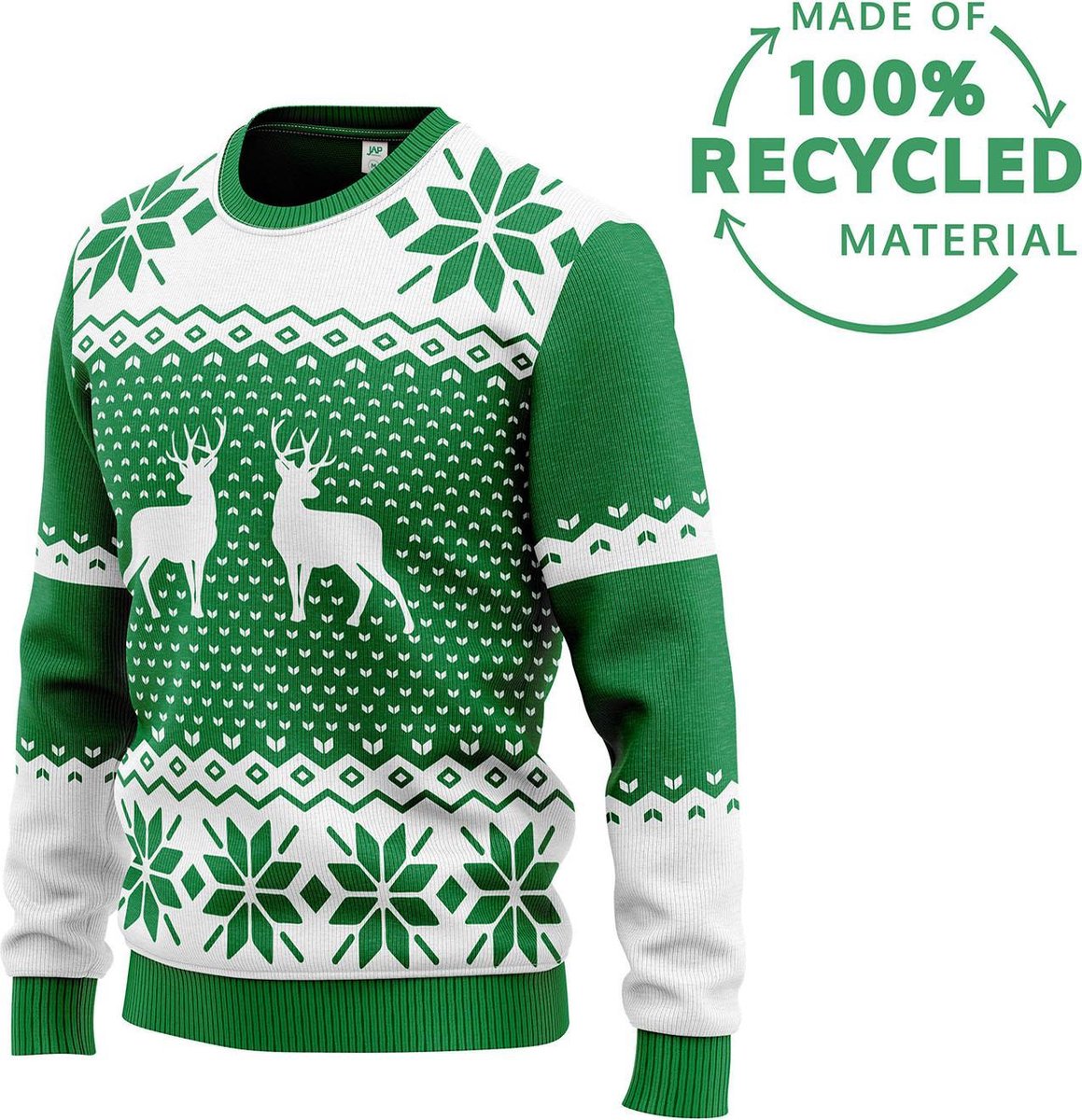 JAP Foute kersttrui - Classic One - Dames en heren volwassenen - L - Groen