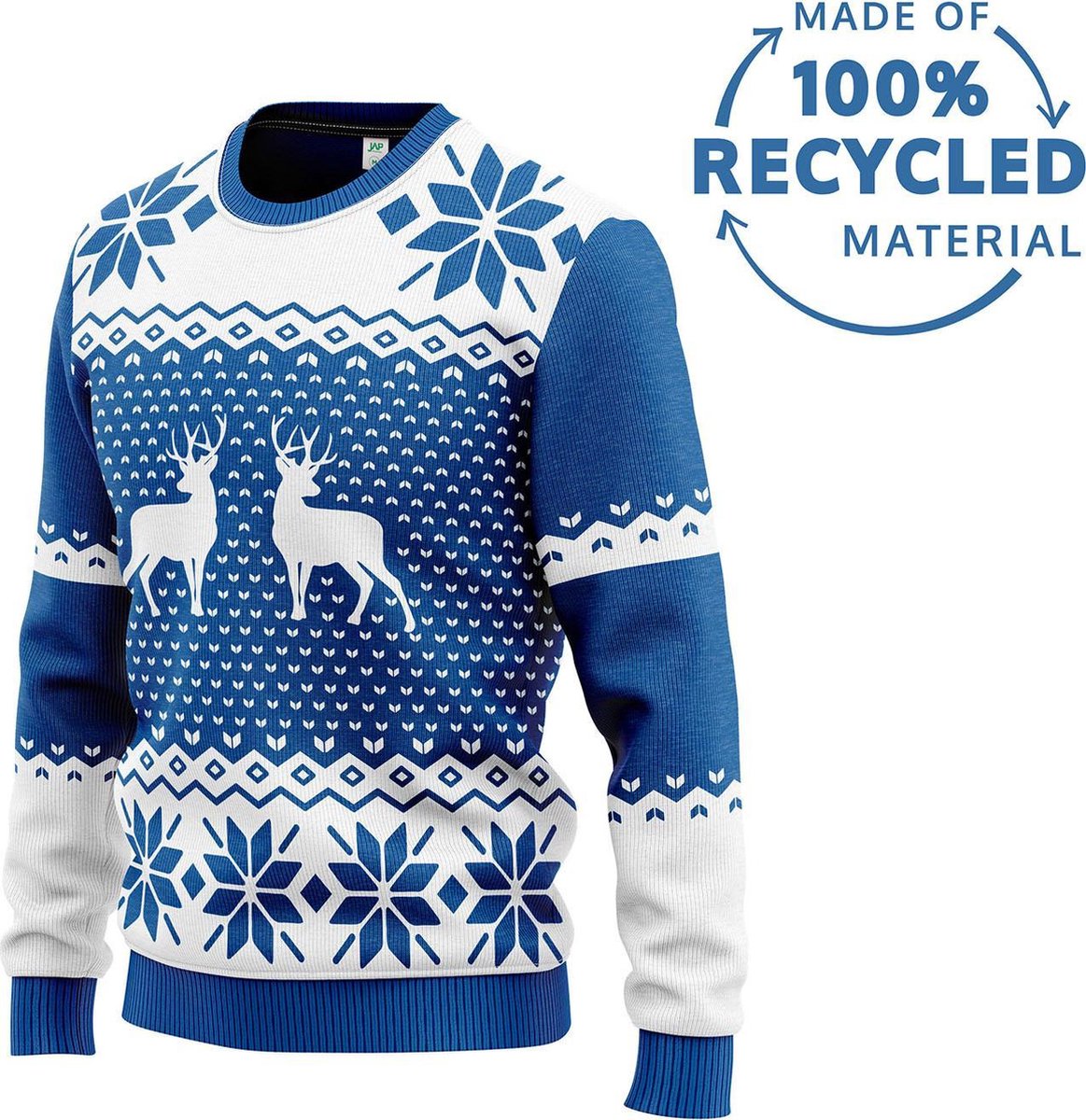 JAP Foute kersttrui - Classic One - Dames en heren volwassenen - M - Blauw