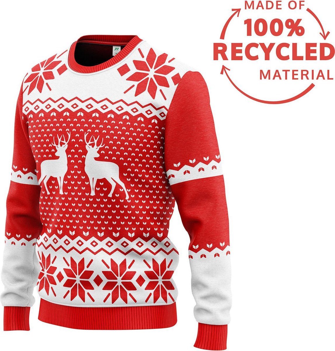 JAP Foute kersttrui - Classic One - Dames en heren volwassenen - M - Rood