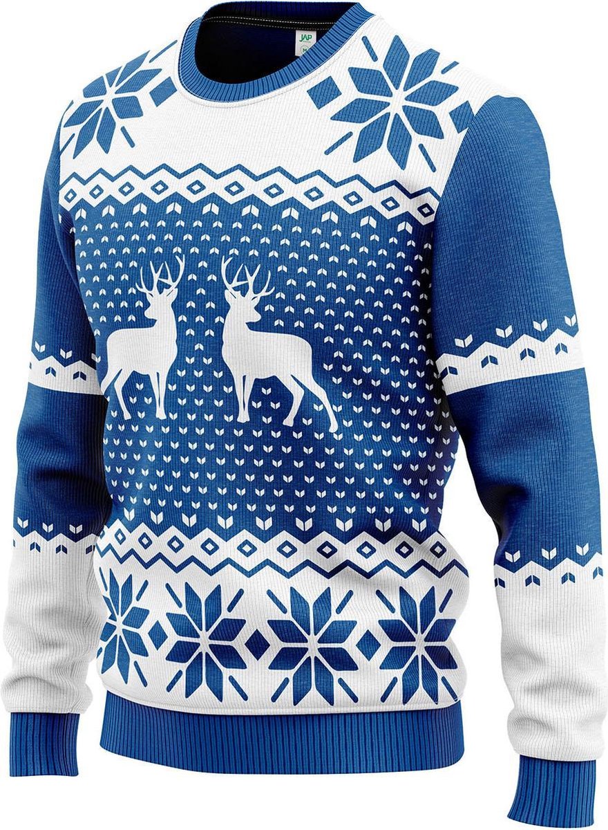 JAP Foute kersttrui - Classic One - Dames en heren volwassenen - S - Blauw