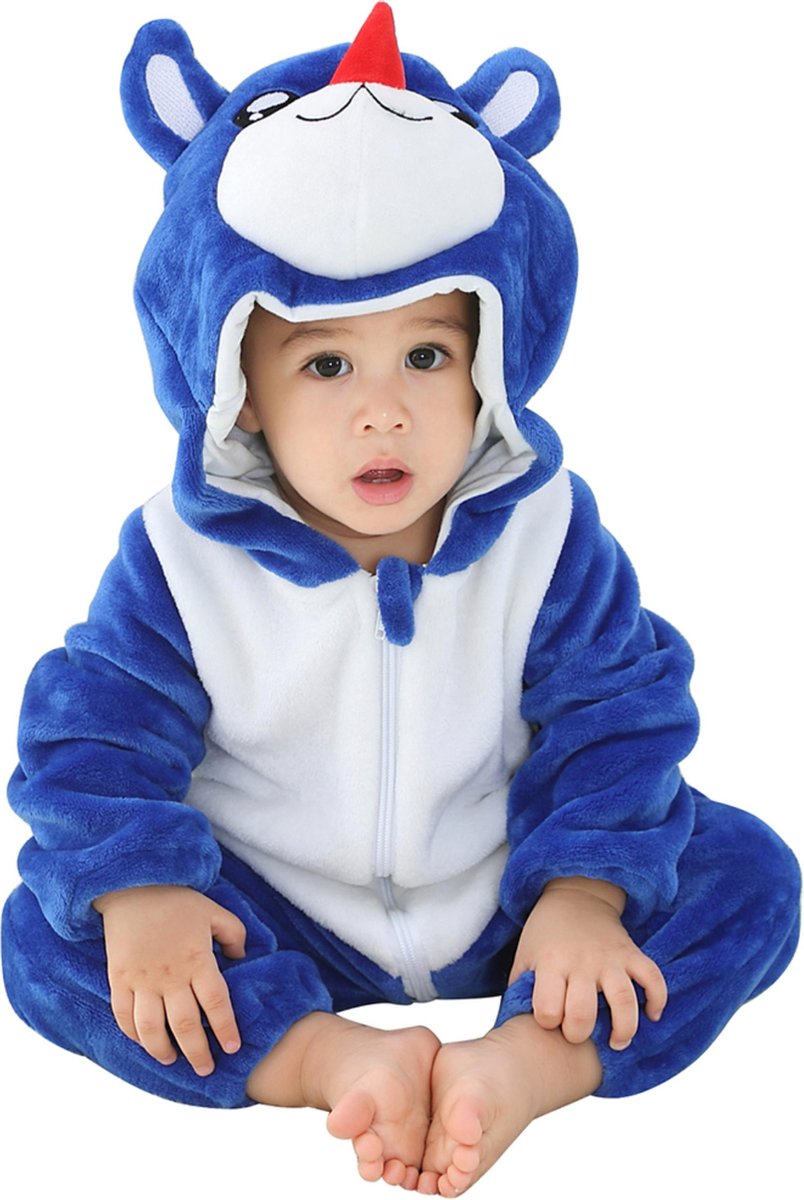 JAXY Baby Onesie - Baby Rompertjes - Baby Pyjama - Baby Pakje - Baby Verkleedkleding - Baby Kostuum - Baby Winterpak - Baby Romper - Baby Skipak - Baby Carnavalskleding - 18-24 Maanden - Blauwe Beer
