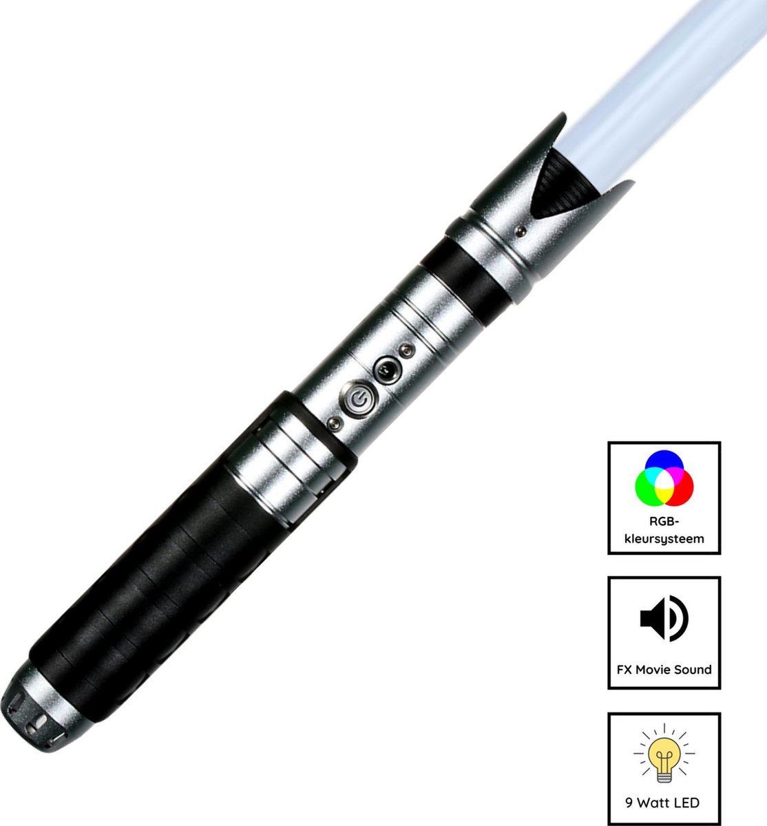 Premium Star Wars Lightsaber met Geluid en RGB kleuren - RGB 11 Kleuren en Geluid - Lightsaber - Lichtzwaard - Star Wars Lichtzwaard - Laser Zwaard voor Duelleren - Aluminium Handvat - 115 CM -  Zwart