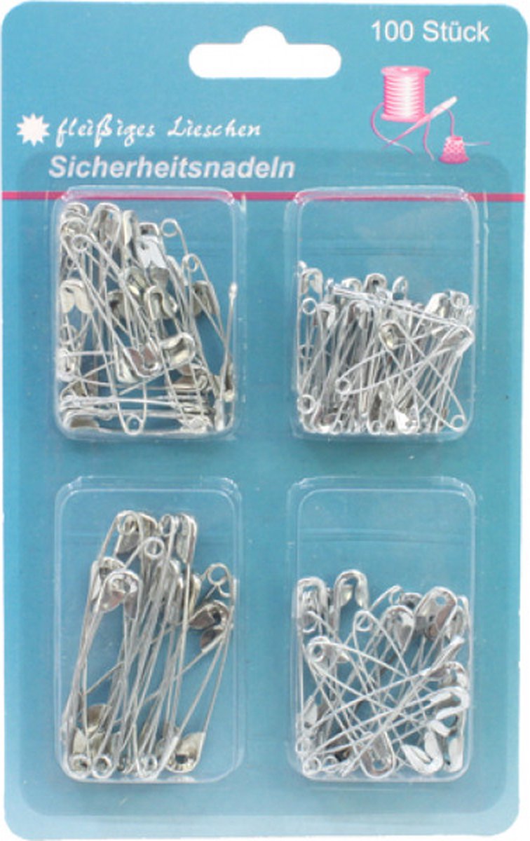 Premium Veiligheidsspelden - 100 stuks - 4 verschillende maten - Veiligheidsspeld  -  en Assortiment
