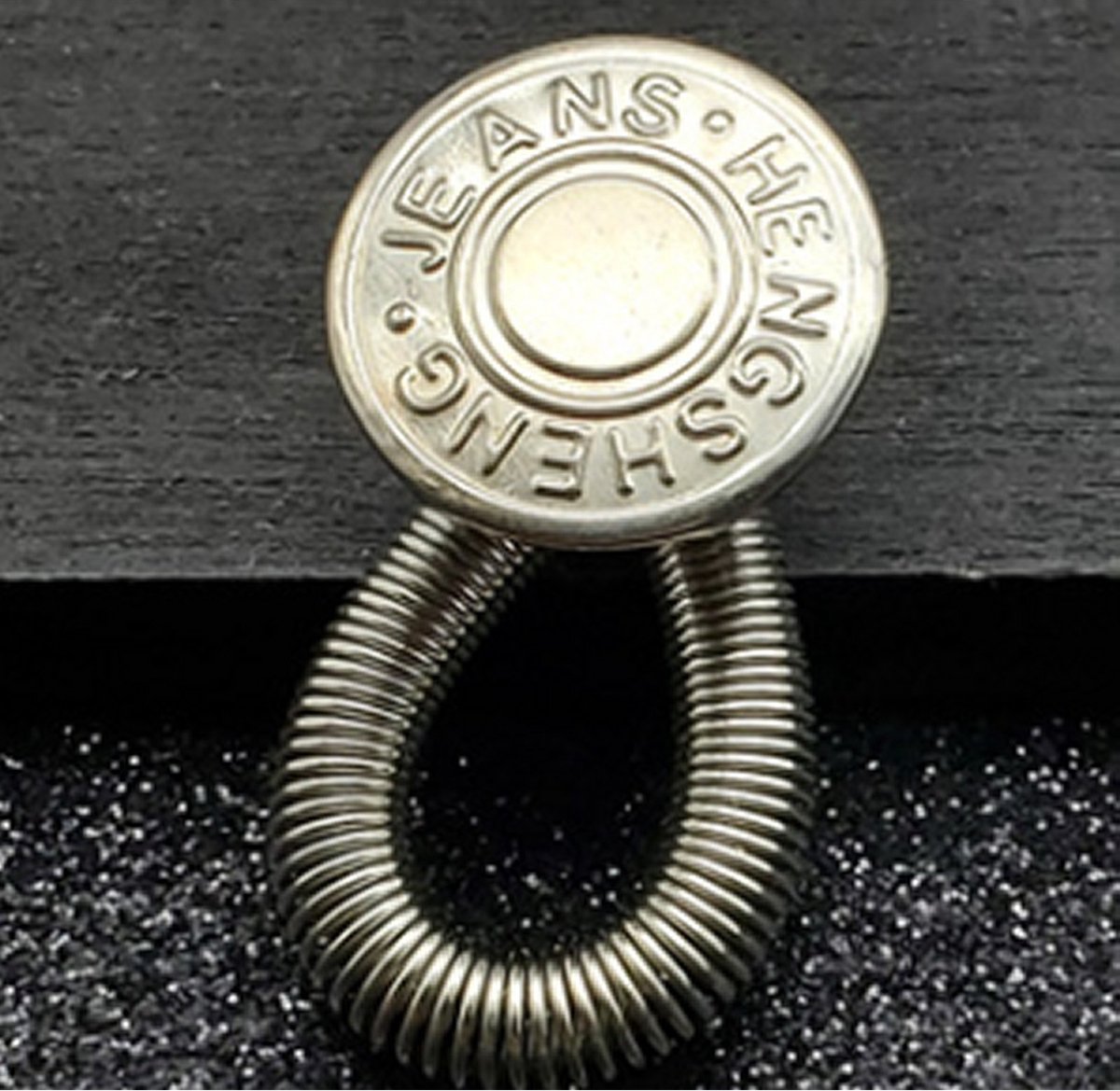 Broek  Verlenger Zilver  Veer met zilveren knoop Jeans Hengsheng