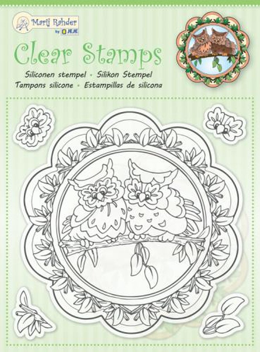 MRJ Marij Radher Clear Stamp Owls - 2 uilen op tak - stempel