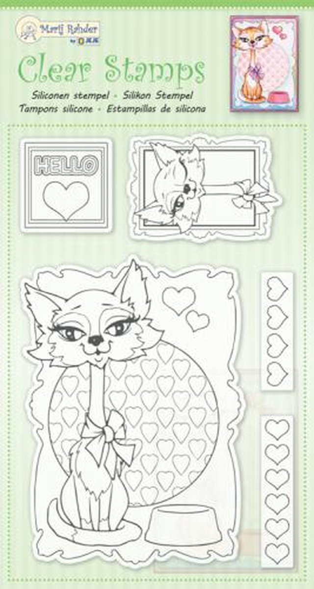 MRJ Clear stamps Cat - Marij Rahder stempel kat - clearstamp katten - poes