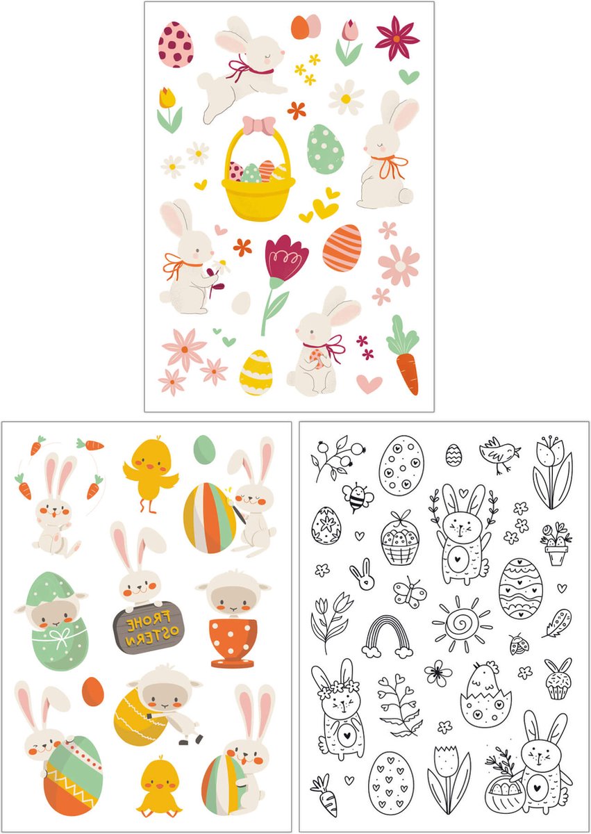 Kindertattoo Pasen - Plaktattoo - Tattoos voor Kinderen - Water Tattoos - Tatoeage voor Kids - Plak Tattoos - Thema: Pasen - Tattoo voor Kids