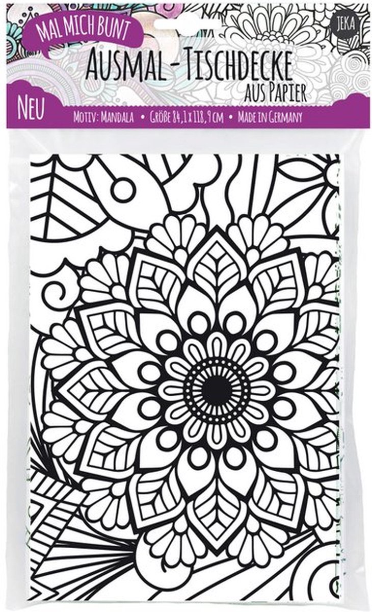 Kleurbaar Tafelkleed kleurplaat - Mandela / Bloem / Bloemen / Flowers / Volwassen / Bloempjes / Bloemetjes / Flower - Creatief - Kleur plaat Tekening Eettafel Versiering Tekenen Kleuren XL Kleurplaat Tablecloth