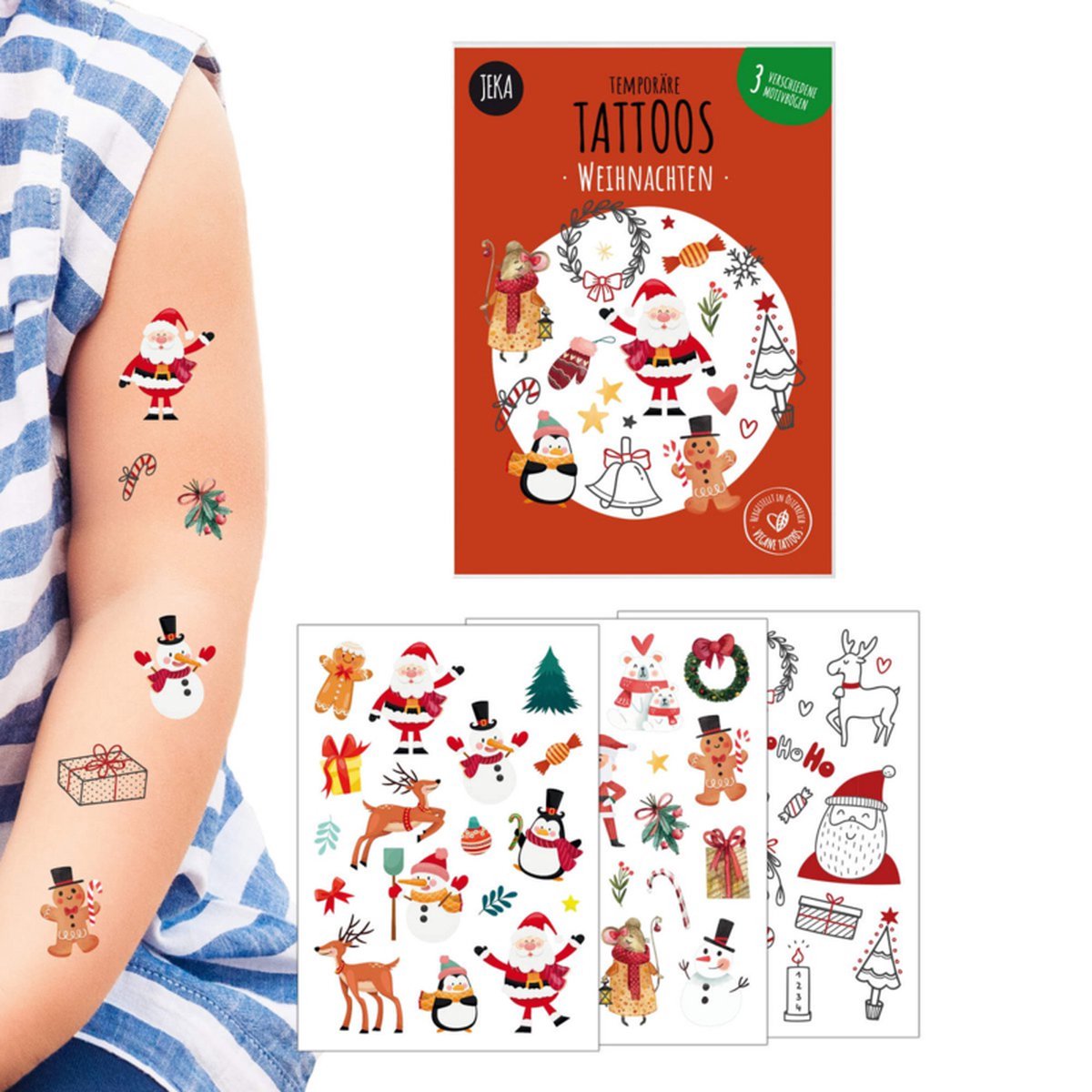 Plak tattoos circa 60 st. - Kerst