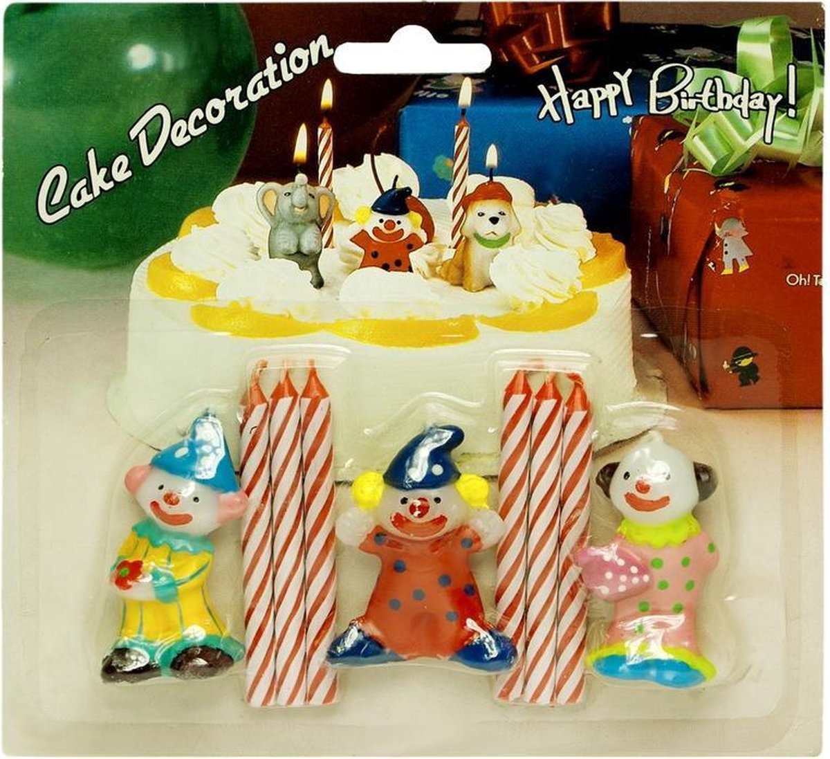 s - clowns 3 stuks - 6 kaarsjes