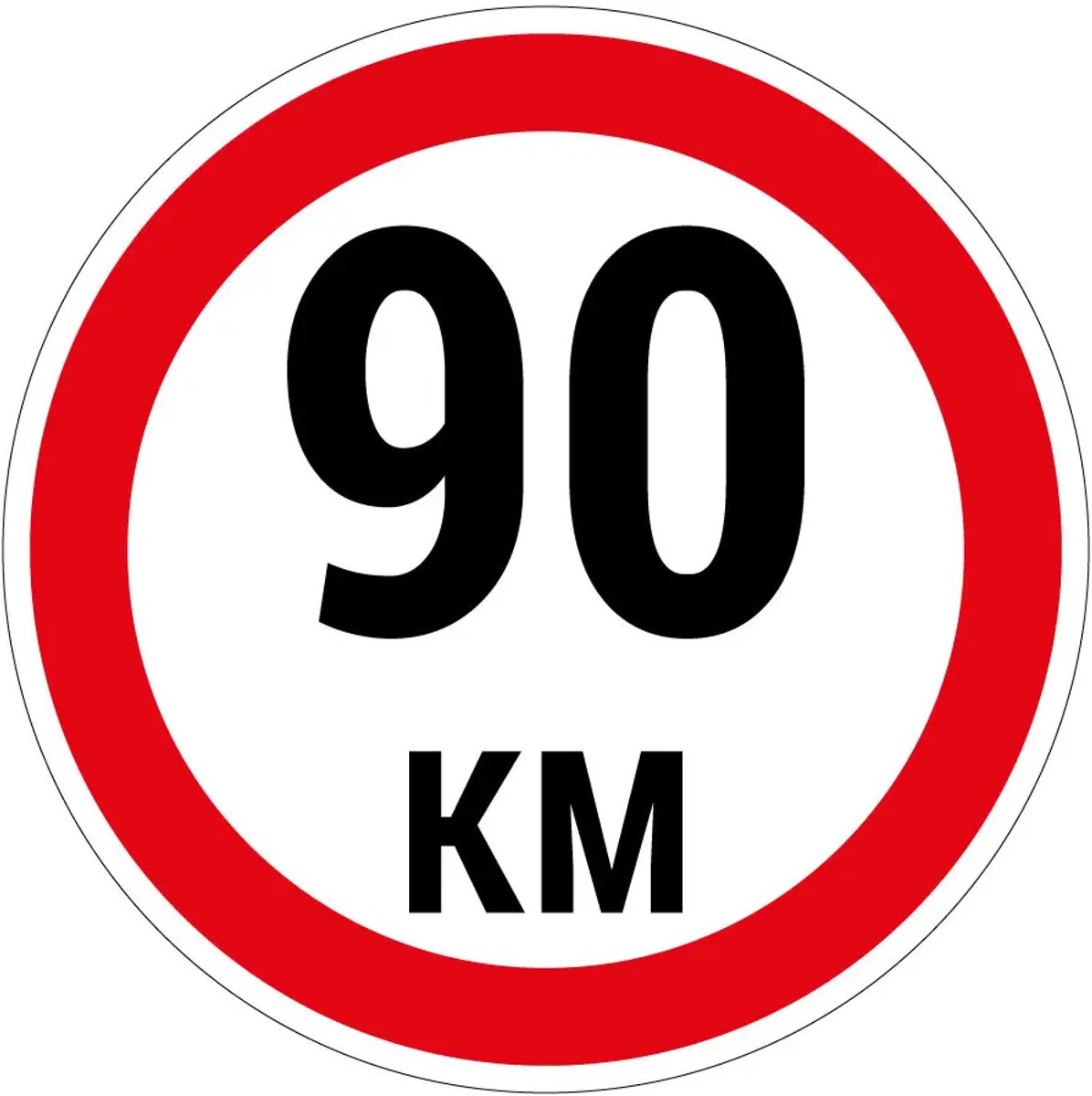 90 km sticker - 10 cm