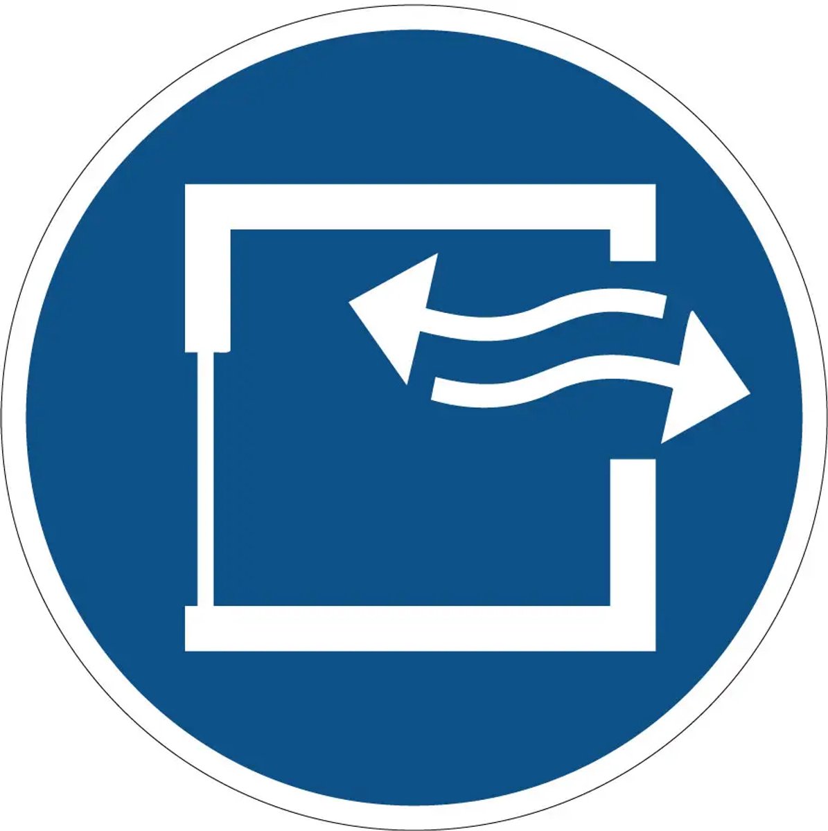 Continu ventileren gebodssticker - M057 - 10 cm