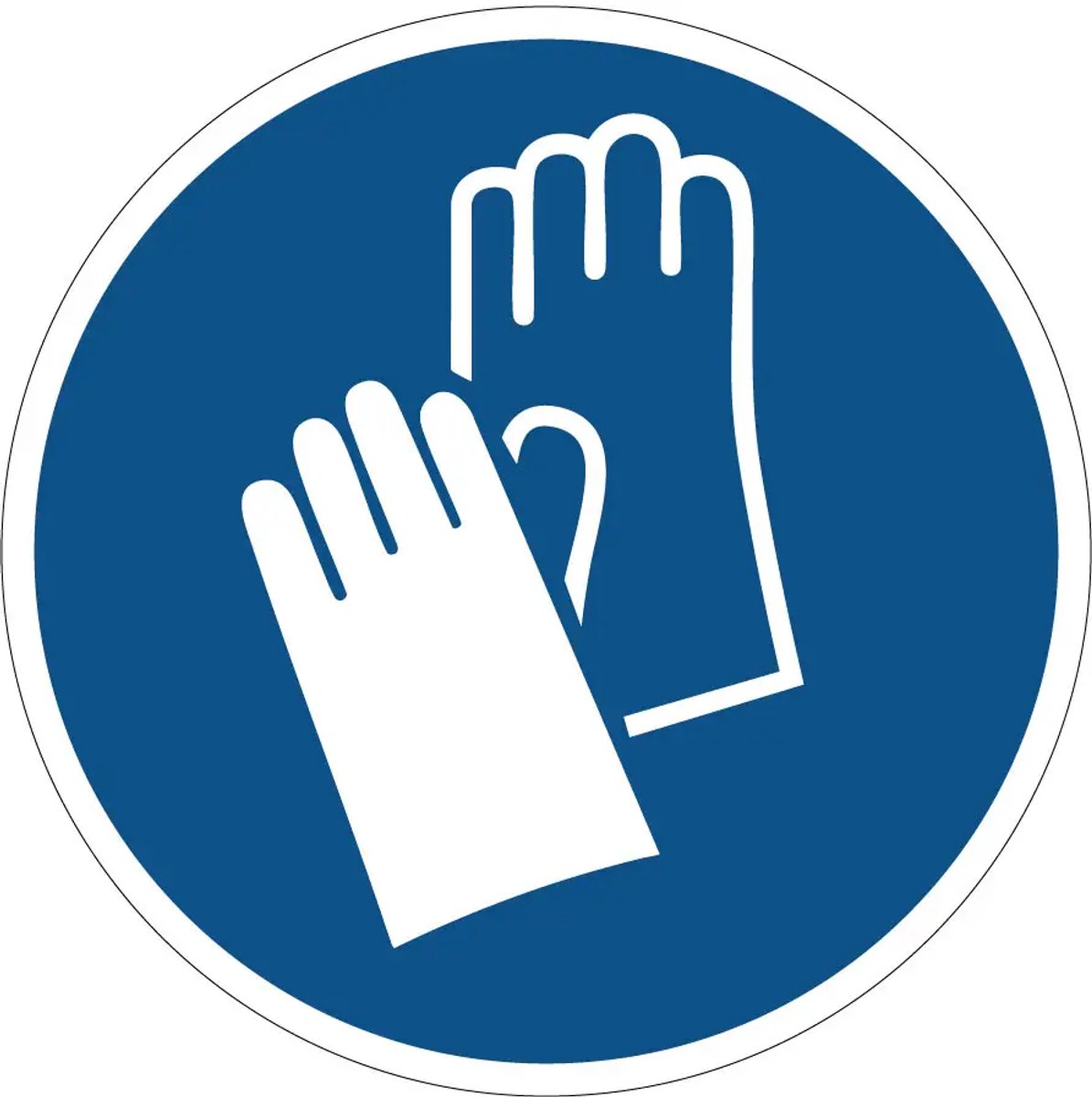 Handschoenen verplicht gebodssticker - M009 - 10 cm