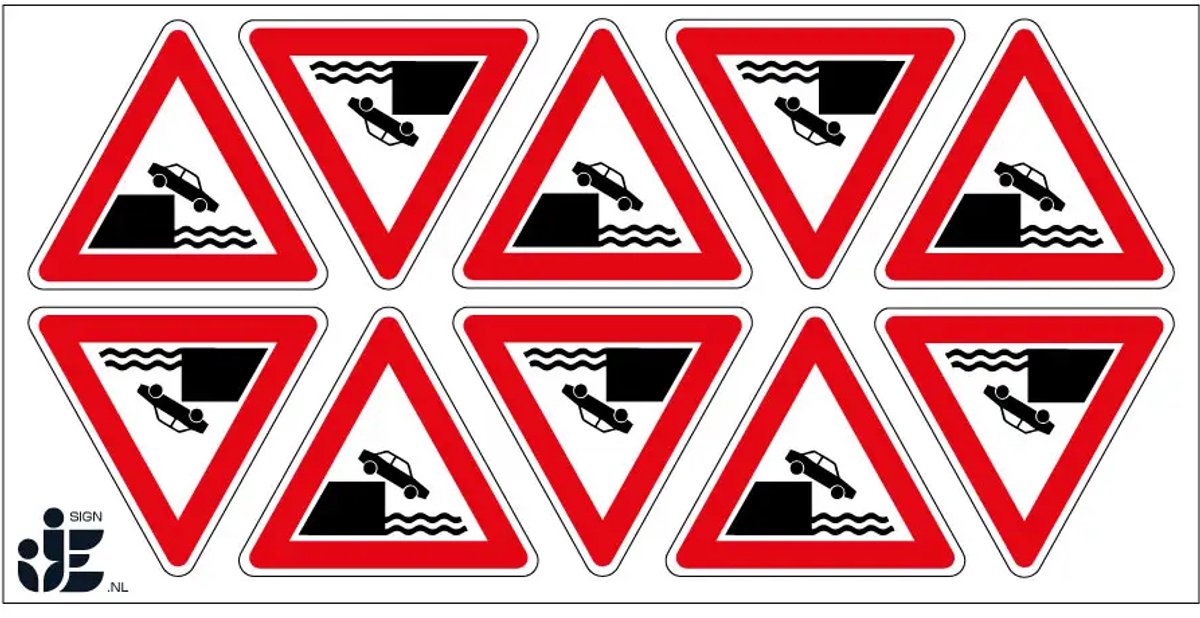 Onbeschermde kade sticker - J26 - 5 cm - 10 stuks per vel