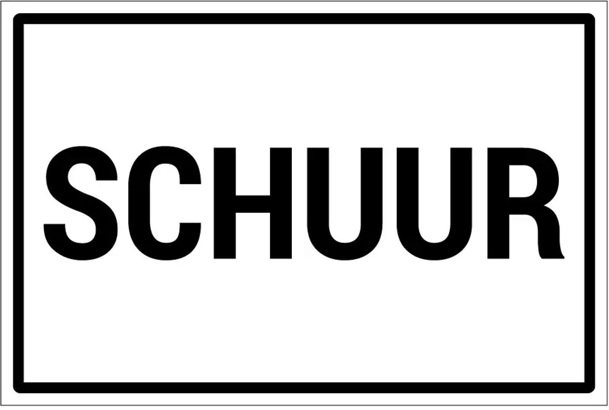 Schuur sticker - 18 x 12 cm
