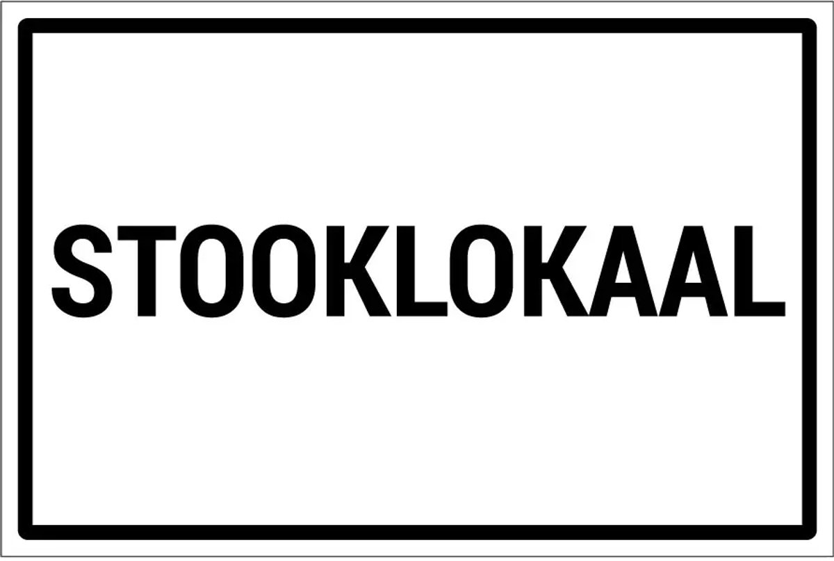 Stooklokaal sticker - 45 x 30 cm