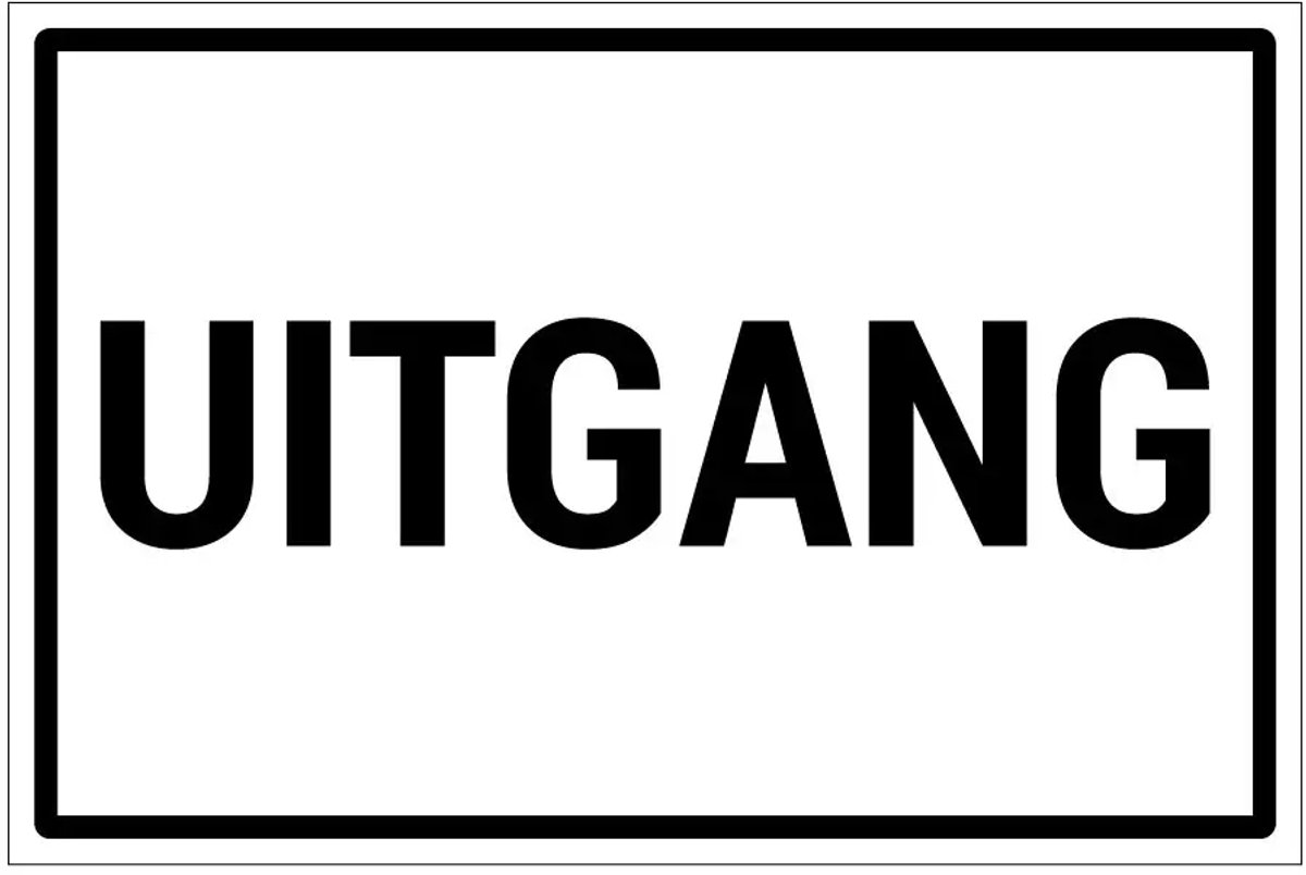 Uitgang sticker - 45 x 30 cm
