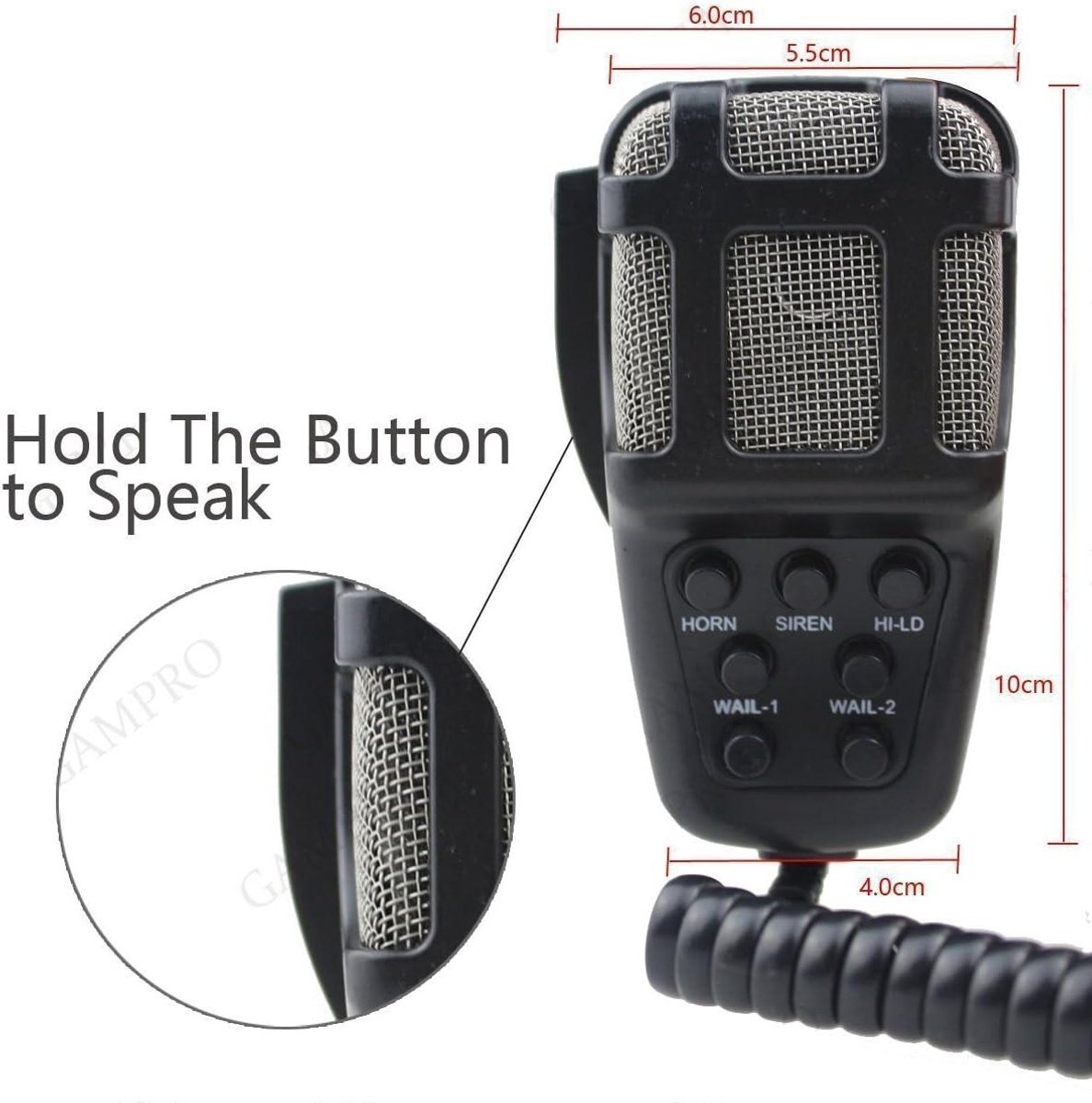 JGS Premium - 12V auto sirene 80W met 7 tonen en Mic PA luidsprekersysteem