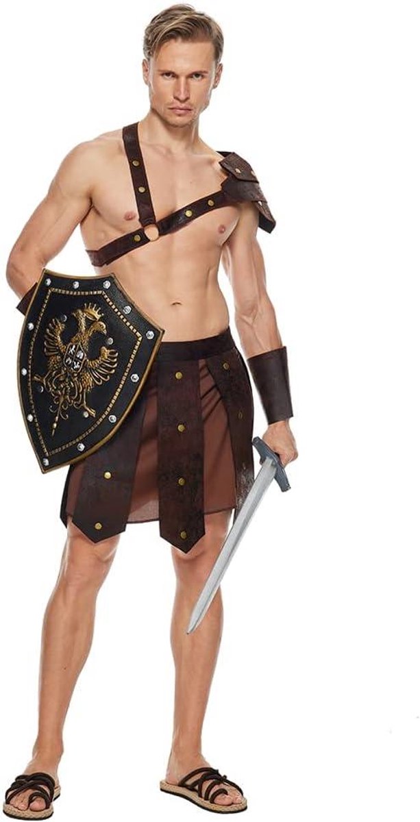 JGS Premium - Romeins Krijgerkostuum voor Volwassenen - Halloween Cosplay Carnaval Themafeestkleding