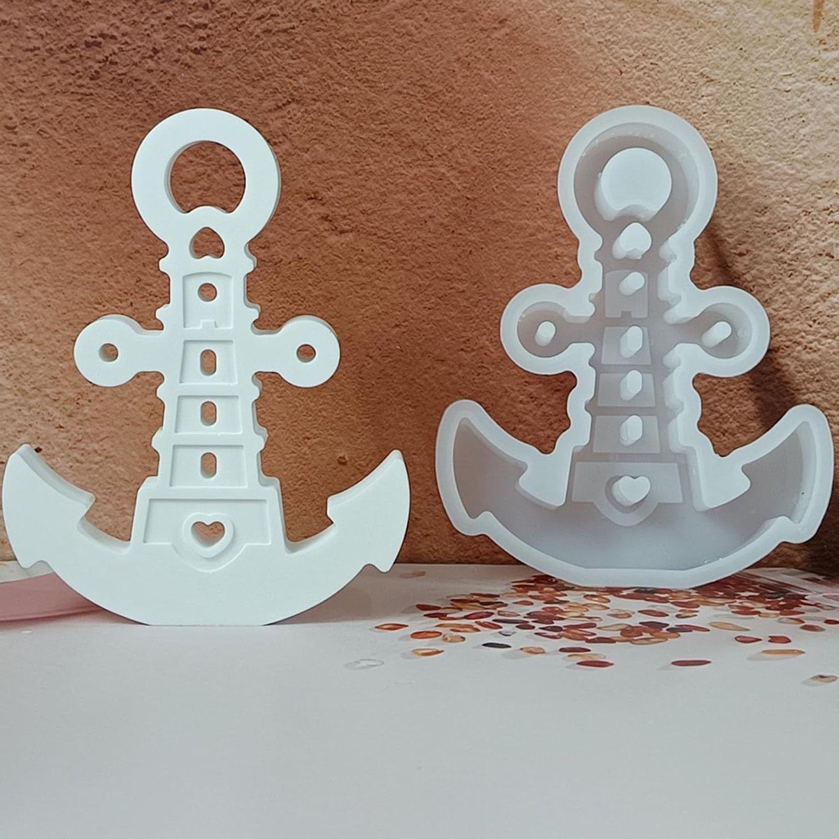   Premium - Siliconen gietvormen anker 3D - voor gieten van gips kaarsen - lente Kerstmis - DIY handwerk