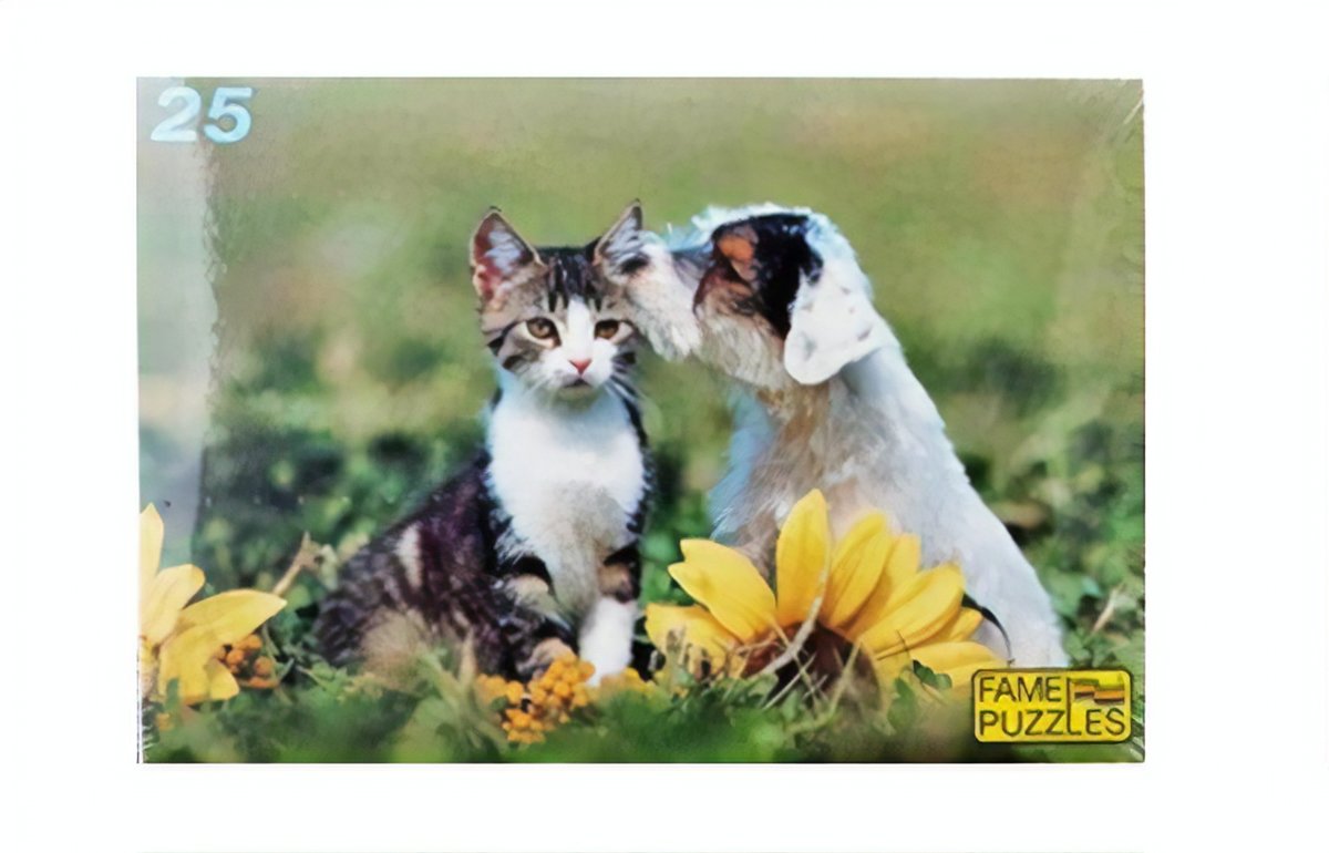 Jins Legpuzzel Poes En Hond 25 Stuks Multicolor
