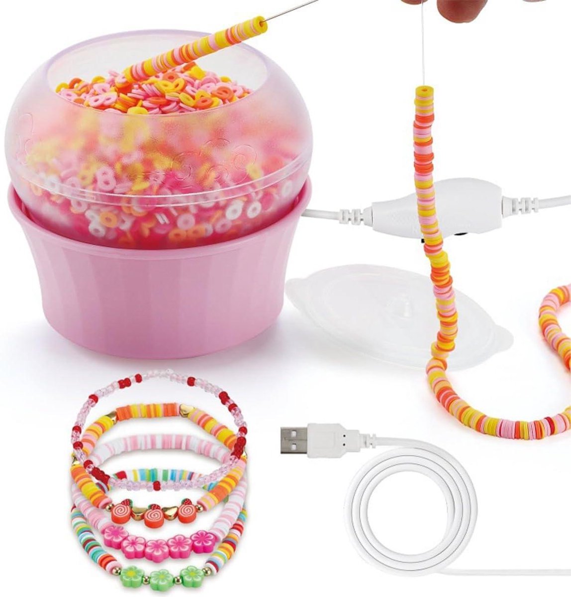 JK24 - Bead Spinner - Kralen spinner - Bead spinner elektrisch - Kralen spinner elektrisch - Beading Bowl Kit - Kralennaalden Draad Naald - Sieraden Maken - Elektrisch