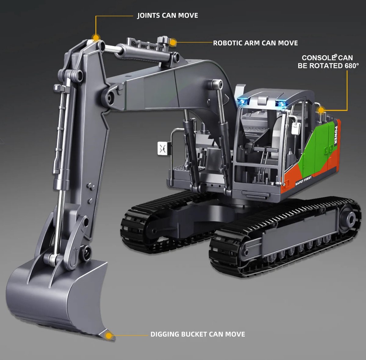 JMKA® graafmachine speelgoed - tractor speelgoed- graafmachine- tractor- bulldozer speelgoed- graafmachine speelgoed met afstandsbediening