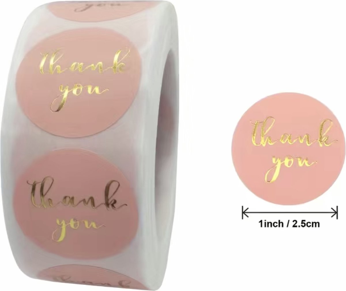 Stickers roze thank you