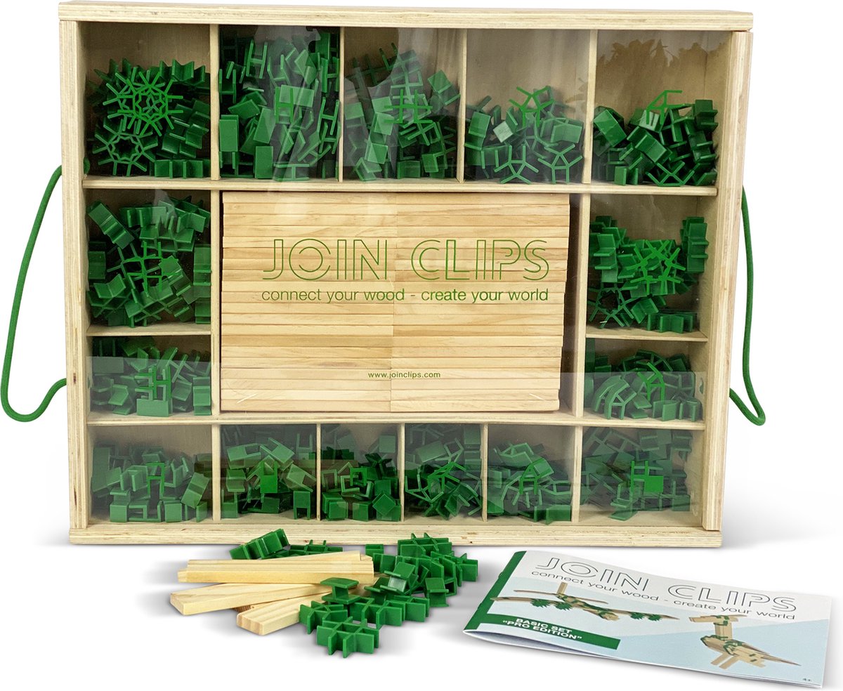   ®: Basic set - PRO EDITIE - 400 clips - 80 bouwplankjes - opbergkist