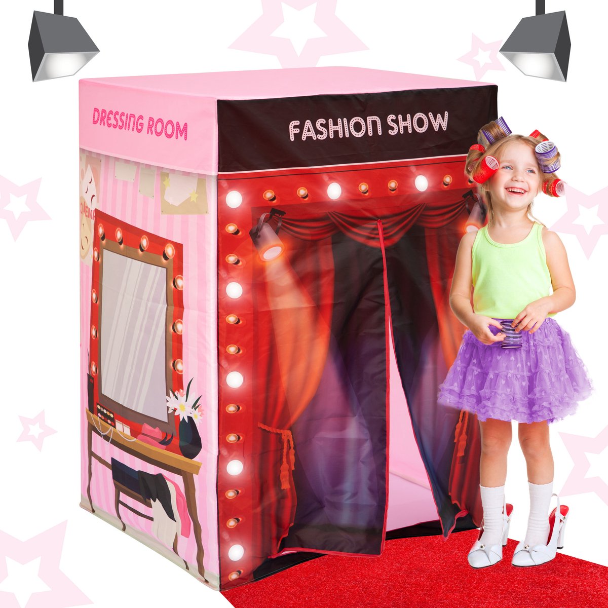 Speeltent Catwalk - Inclusief Lichteffecten - 118 cm Hoog - Kindertent Meisjes vanaf 3 Jaar