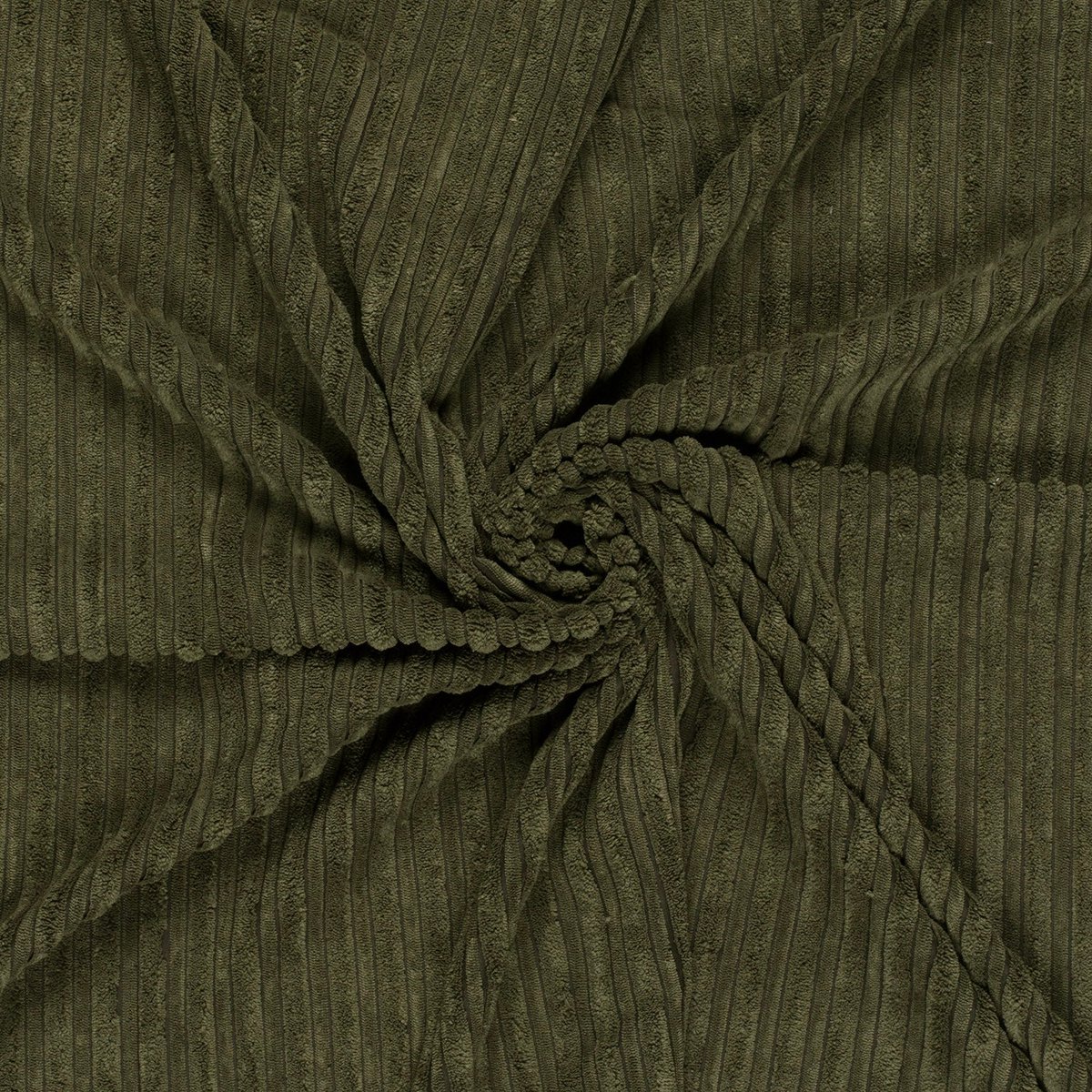 Naaistof Corduroy 4.5W (Ribfluweel) - 85% Polyester en 15% Polyamide - Kaki Groen - 100cm lang bij 150cm breed - 1 meter